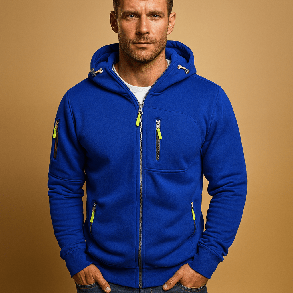 Heren hoodie met rits | Comfortabele pasvorm en veelzijdig ontwerp - De Mode OutletD5-YY100049