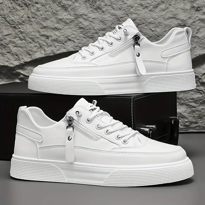Heren lage sneakers | Stevig ontwerp met veters en rits - De Mode Outlet
