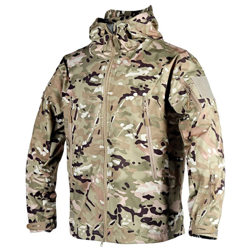 Heren Outdoor Jas – Waterdicht Met Capuchon Voor Regen en Wind - De Mode OutletERIK-CAMOUFLAGE-S