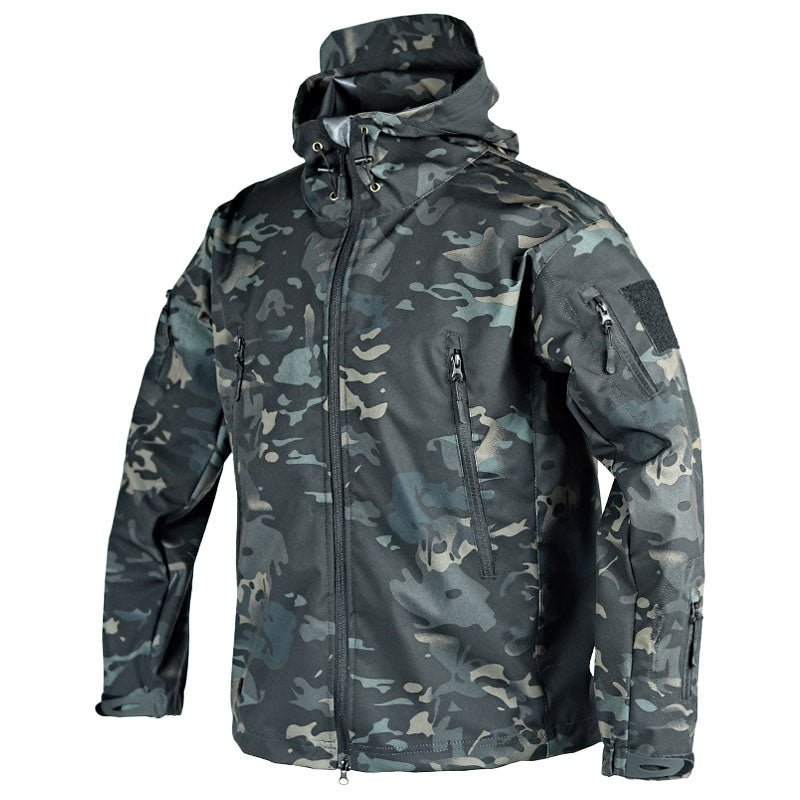 Heren Outdoor Jas – Waterdicht Met Capuchon Voor Regen en Wind - De Mode OutletERIK-BLACKCAMOUFLAGE-S