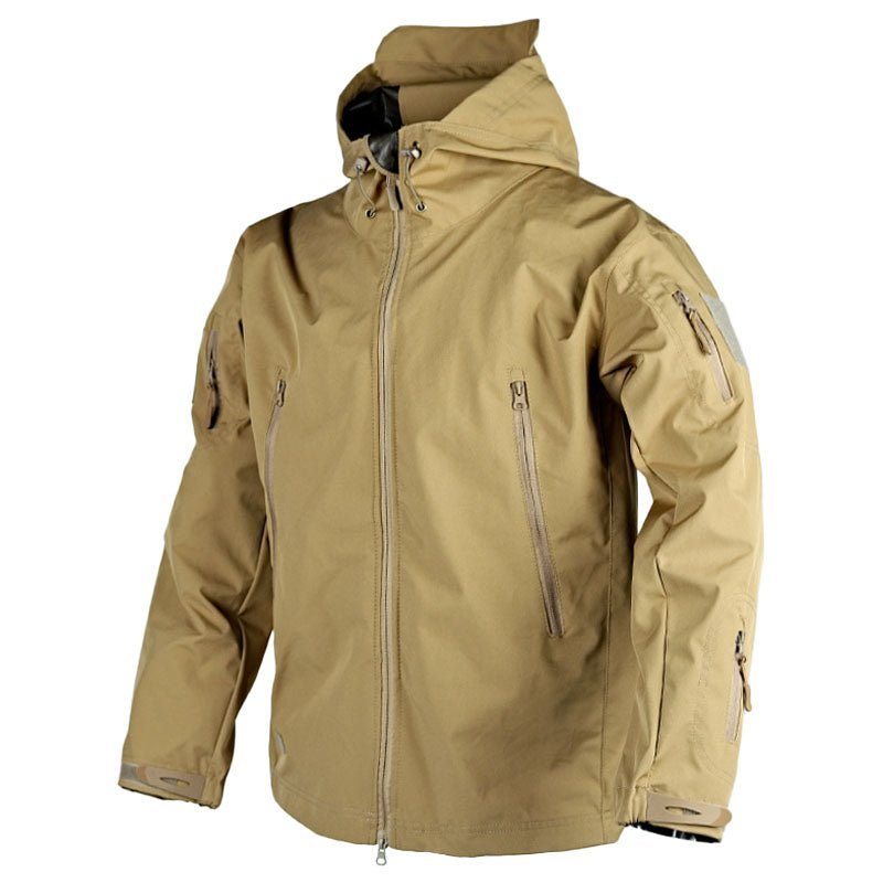 Heren Outdoor Jas – Waterdicht Met Capuchon Voor Regen en Wind - De Mode OutletERIK-KHAKI-S