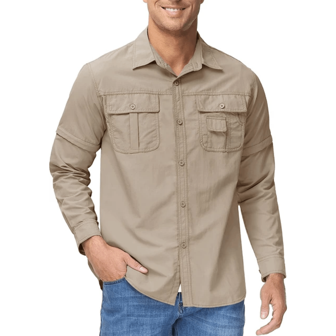 Heren Outdoor Shirt met Afritsbare Mouwen en Sneldrogend Ontwerp - De Mode Outlet47366880173147