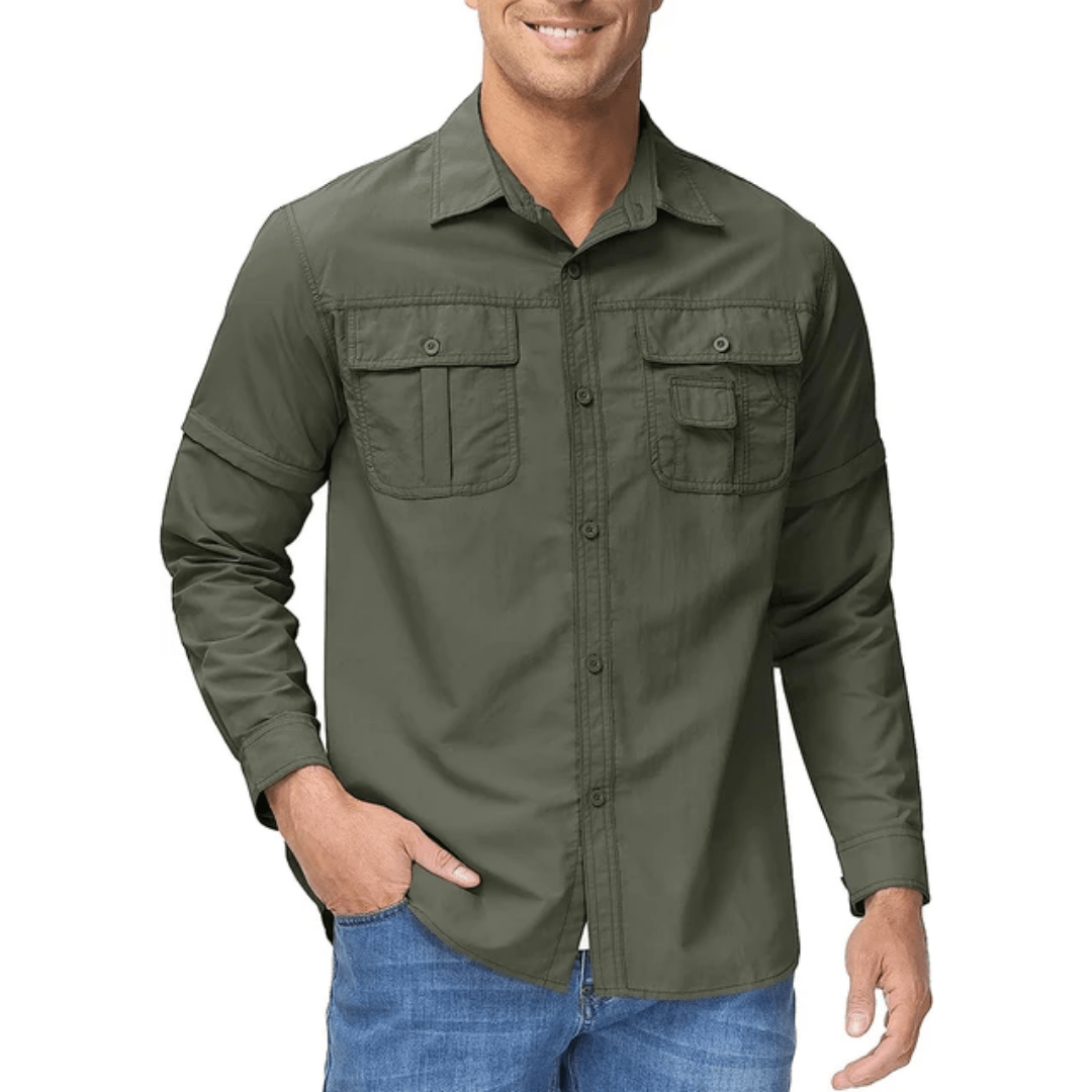 Heren Outdoor Shirt met Afritsbare Mouwen en Sneldrogend Ontwerp - De Mode Outlet47438215725964