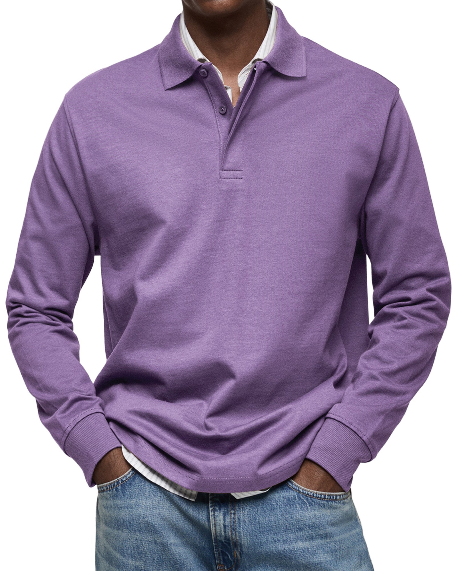 Heren poloshirt met lange mouwen – klassieke casual polo - De Mode Outlet