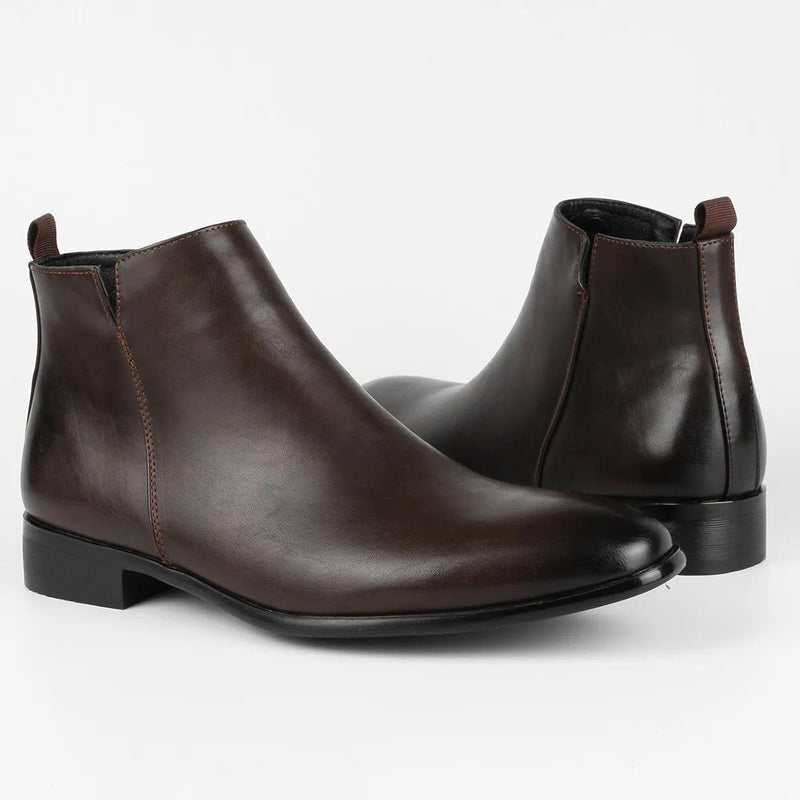 Heren Retro Laarzen met Rits en Stevige Zool - De Mode Outlet