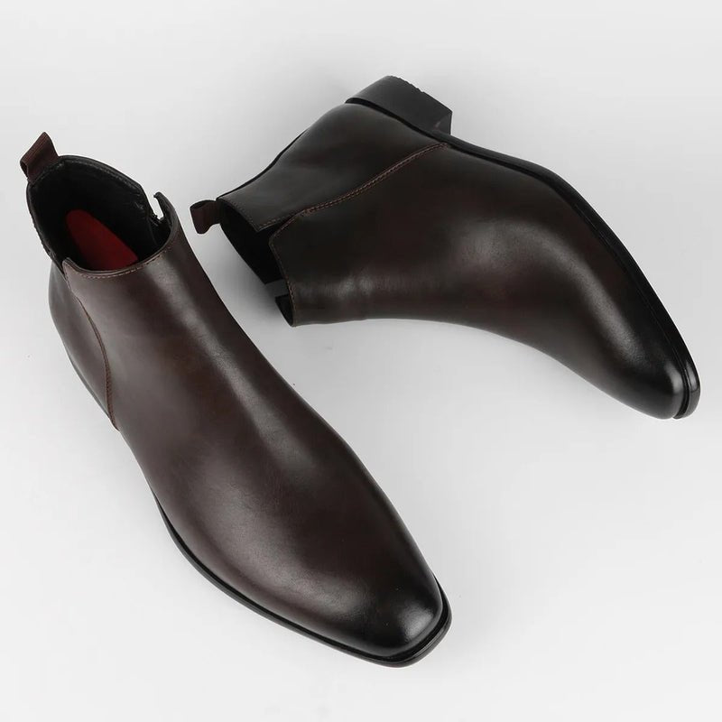 Heren Retro Laarzen met Rits en Stevige Zool - De Mode Outlet