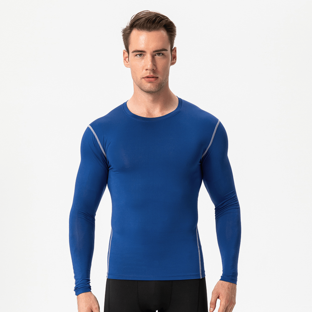 Heren Sneldrogende Longsleeve Crewneck met Stretch - De Mode OutletDMED4-SS004025