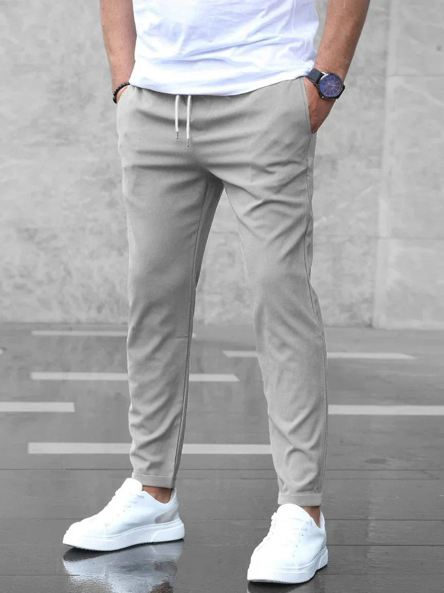 Heren Stretch Broek met Elastische Taille en Comfortabele Pasvorm - De Mode Outlet