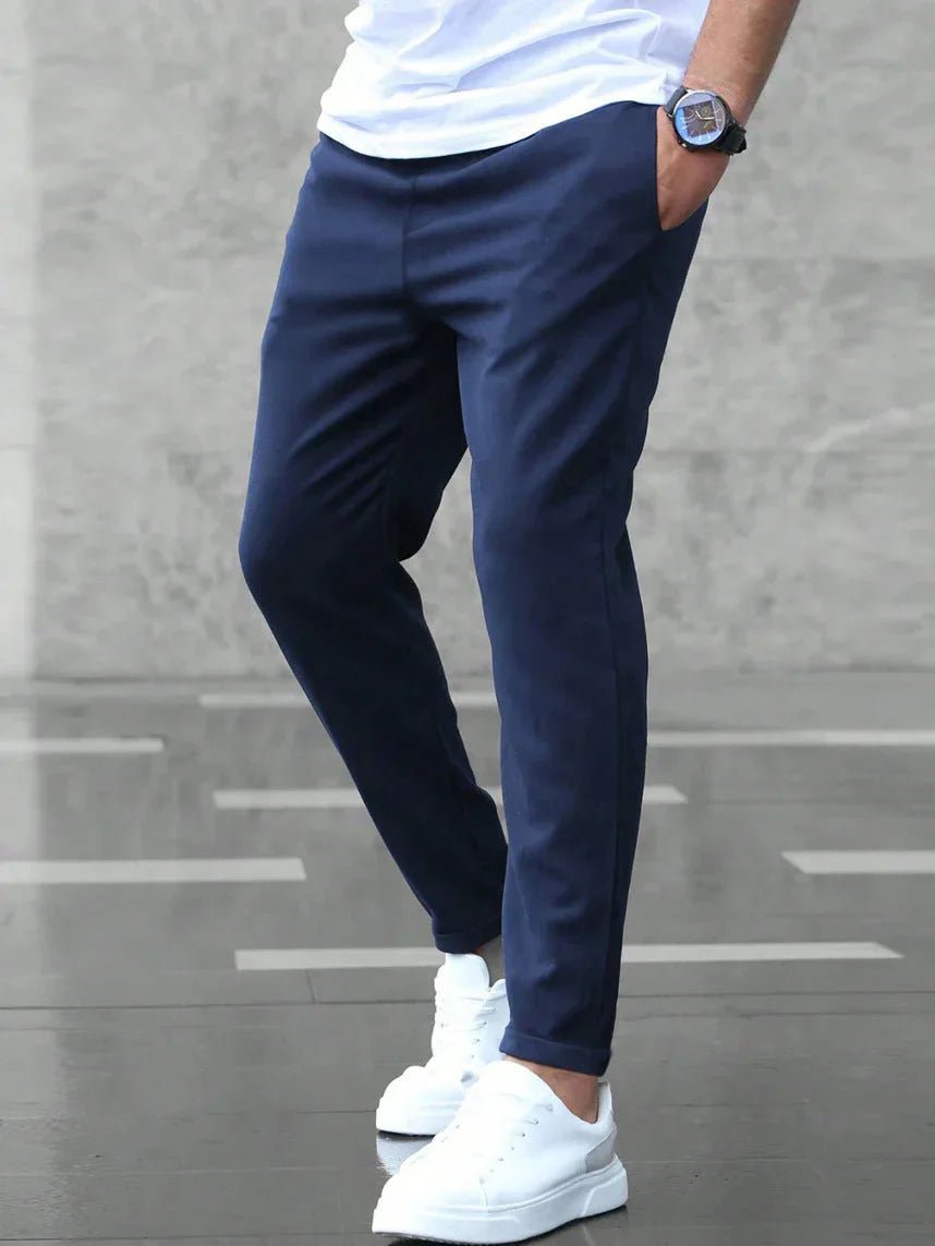 Heren Stretch Broek met Elastische Taille en Comfortabele Pasvorm - De Mode Outlet