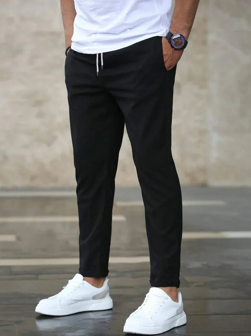 Heren Stretch Broek met Elastische Taille en Comfortabele Pasvorm - De Mode Outlet