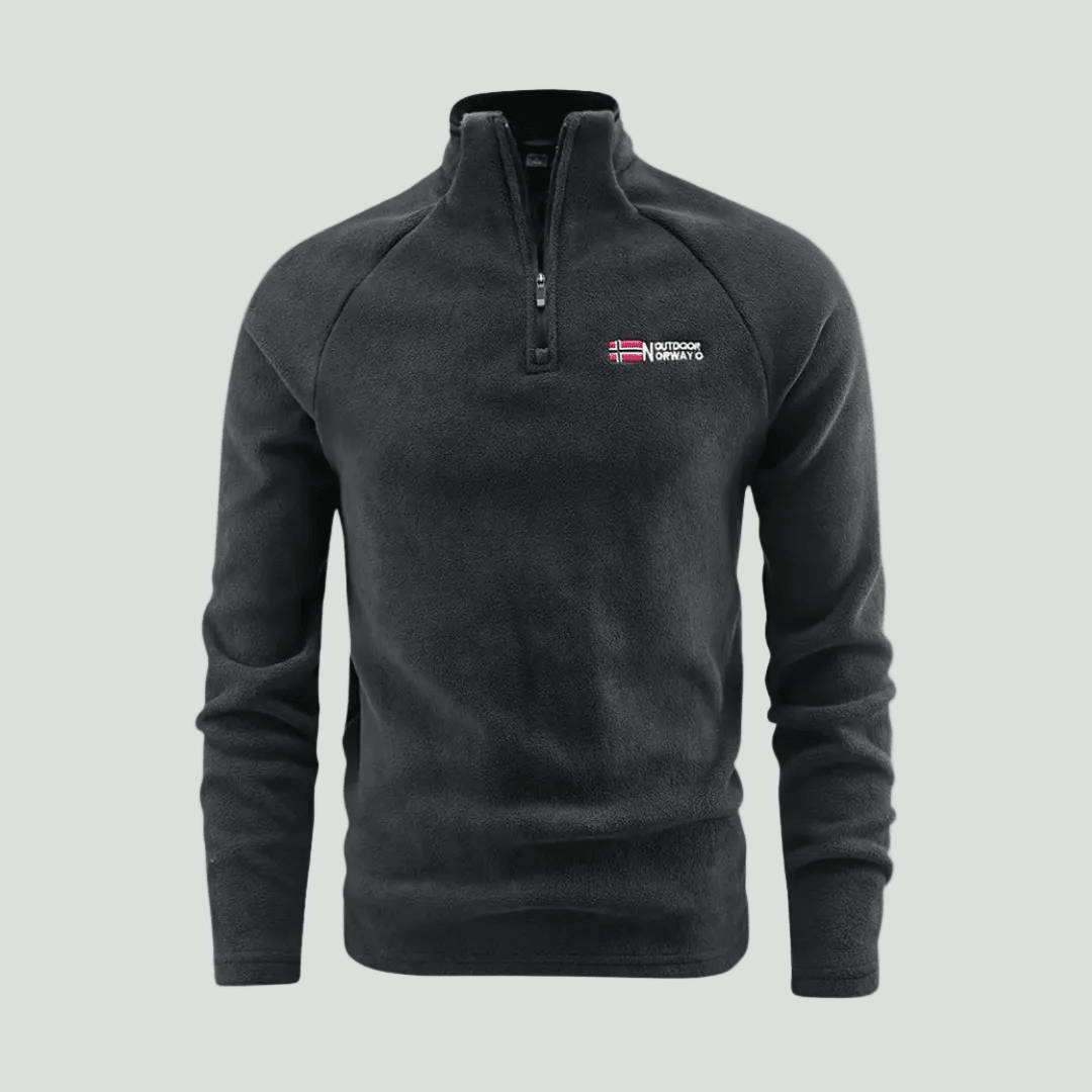 Heren Thermisch Fleece Half - Zip Jack – Ademend Tussenlaag voor Koud Weer - De Mode OutletBLACK-JA83Q76