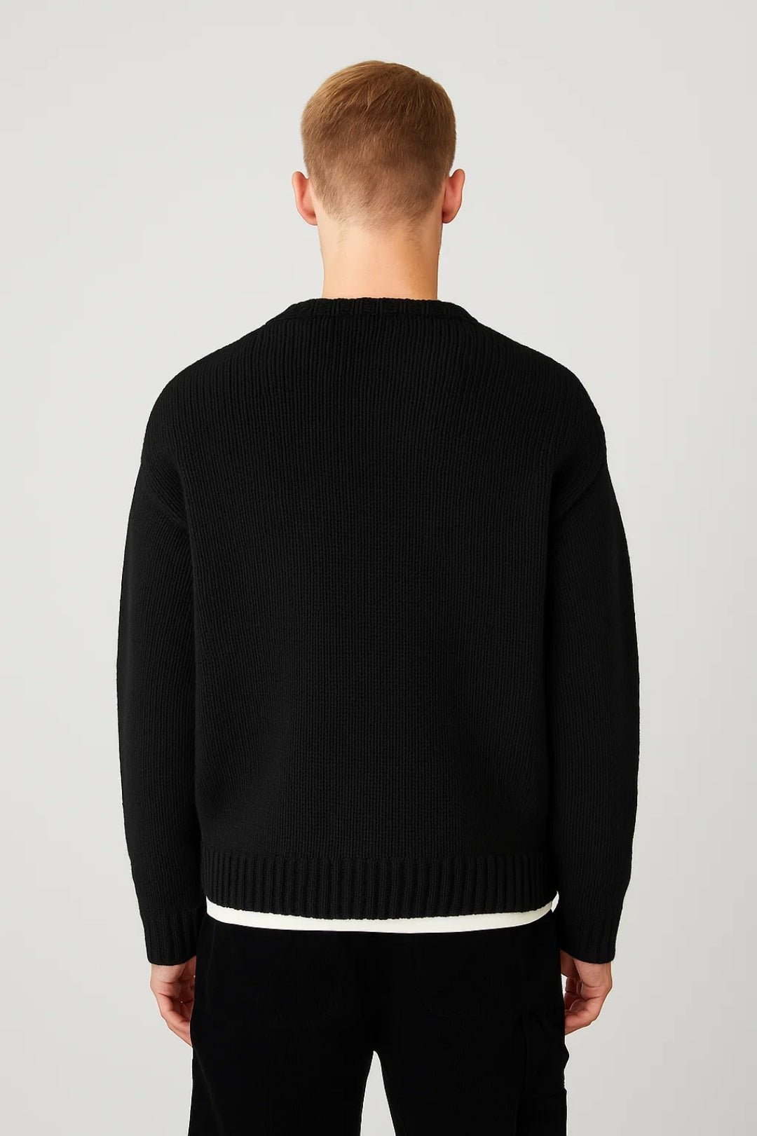 Heren Trui Ronde Hals | Relaxed Fit met Grove Structuur - De Mode Outlet