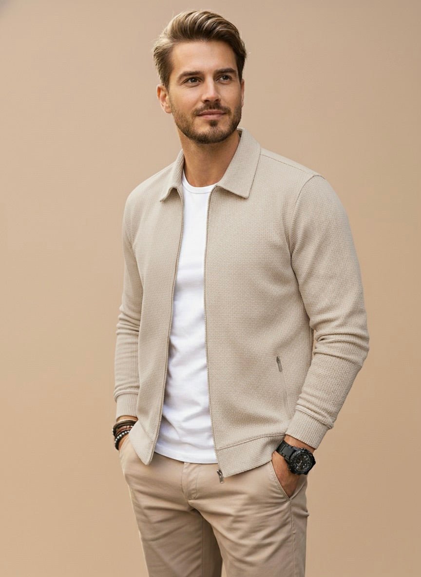Heren Vest met Rits en Moderne Uitstraling - De Mode Outlet