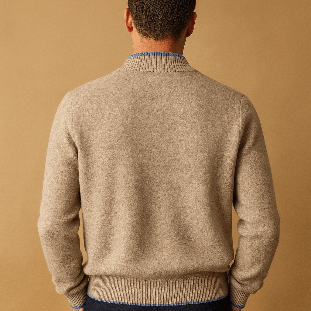 Heren vest met rits | Klassieke gebreide kraag en comfortabele pasvorm - De Mode Outlet