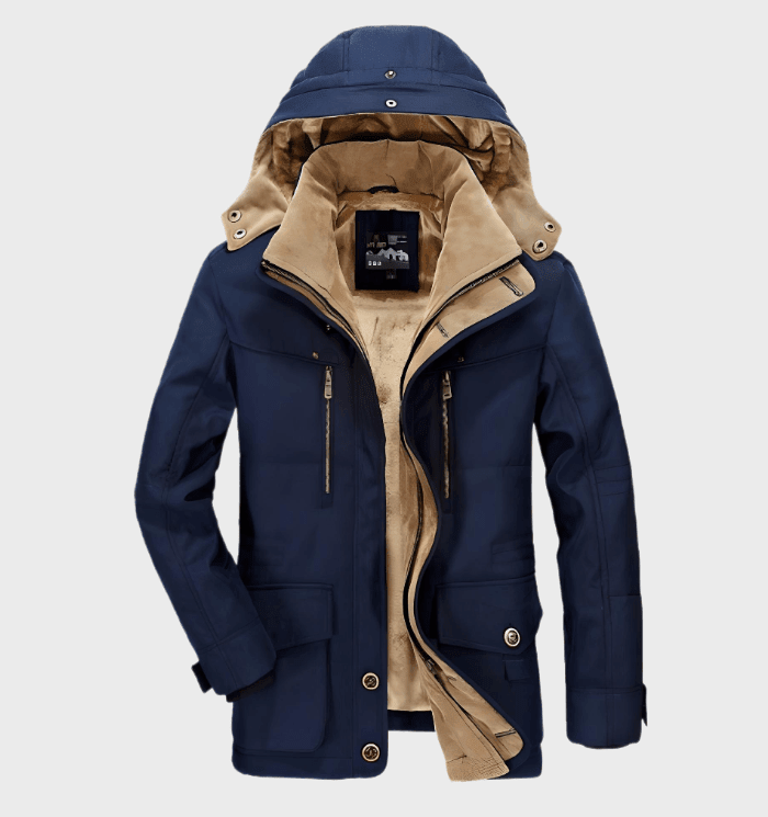 Heren Winterjas Gewatteerd – Met Afneembare Capuchon en Zakken - De Mode OutletSEND SIZE S