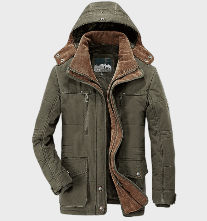 Heren Winterjas Gewatteerd – Met Afneembare Capuchon en Zakken - De Mode OutletSEND SIZE S