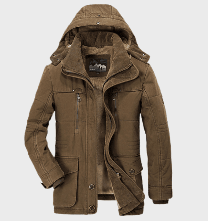 Heren Winterjas Gewatteerd – Met Afneembare Capuchon en Zakken - De Mode OutletSEND SIZE S