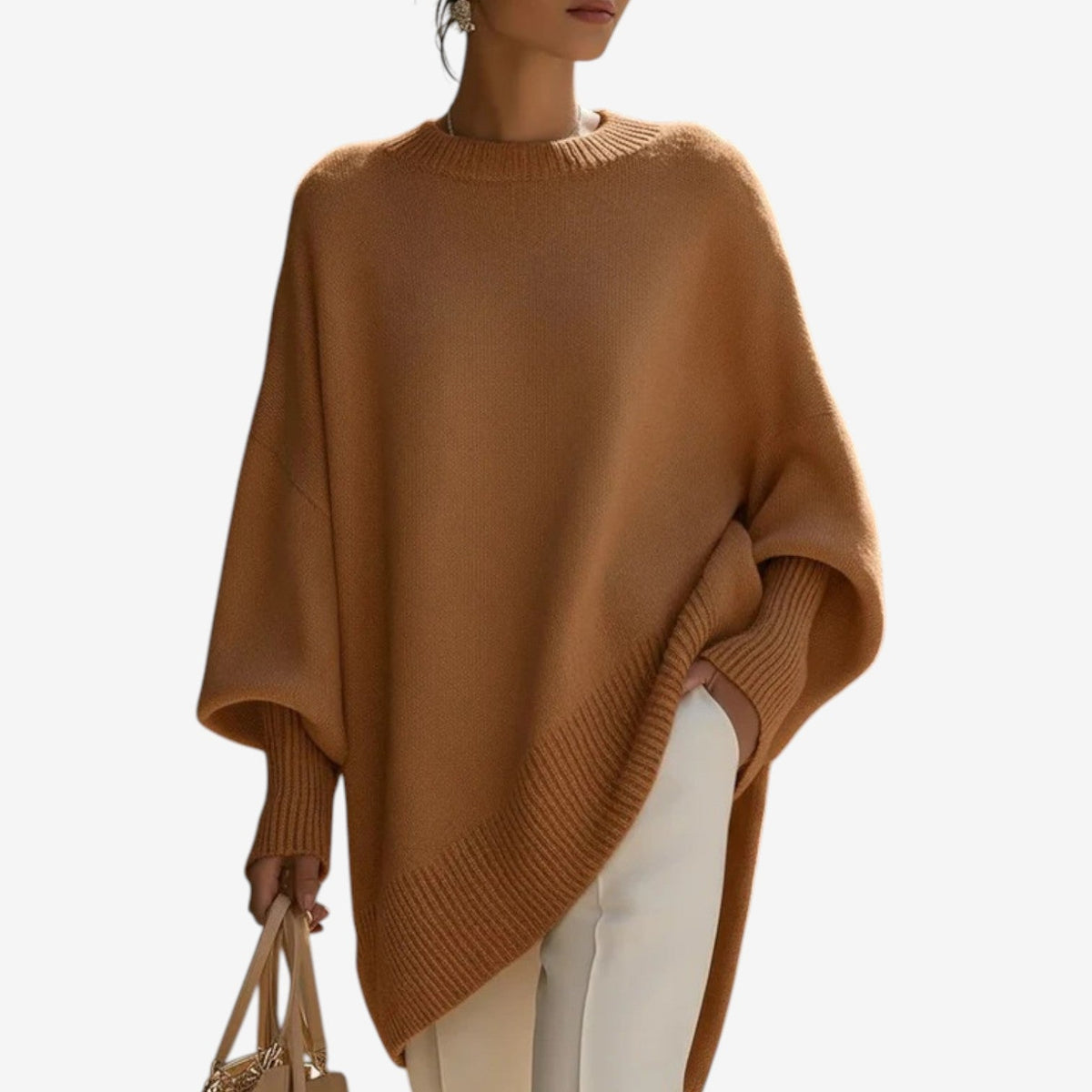 Oversized Trui Dames – Bruin - beeld 5