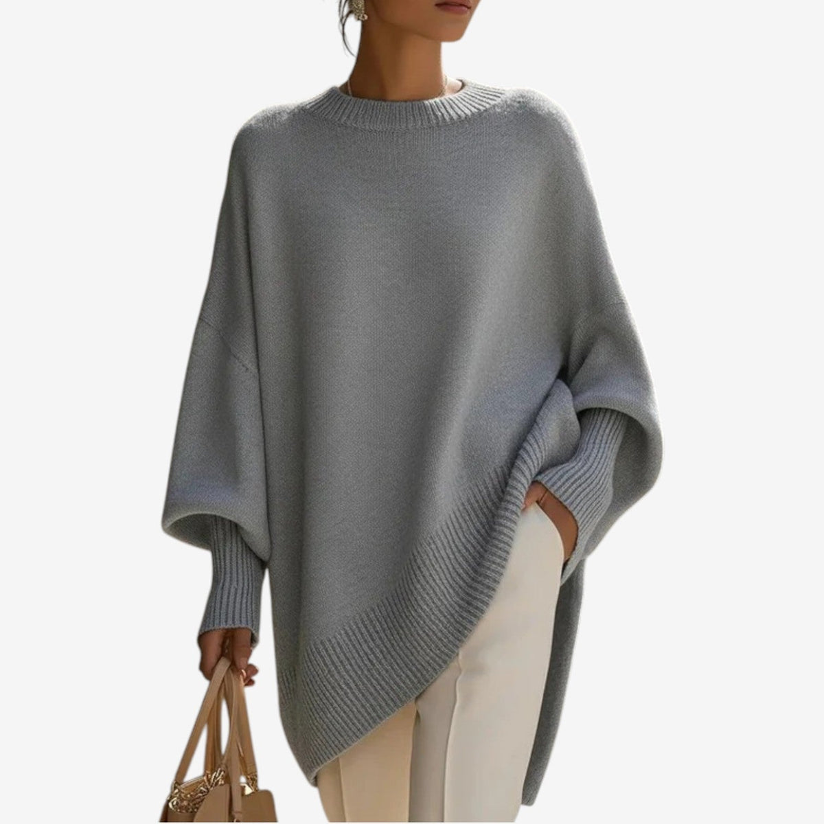 Oversized Trui Dames – Grijs - beeld 4