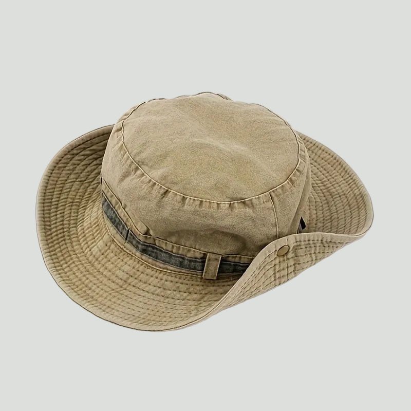 Katoenen Boonie Hoed – Opvouwbare Outdoor Zonnehoed met Kinband - De Mode Outlet