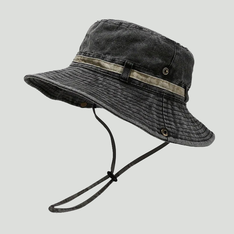 Katoenen Boonie Hoed – Opvouwbare Outdoor Zonnehoed met Kinband - De Mode Outlet