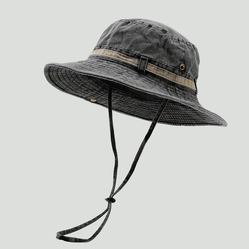 Katoenen Boonie Hoed – Opvouwbare Outdoor Zonnehoed met Kinband - De Mode Outlet