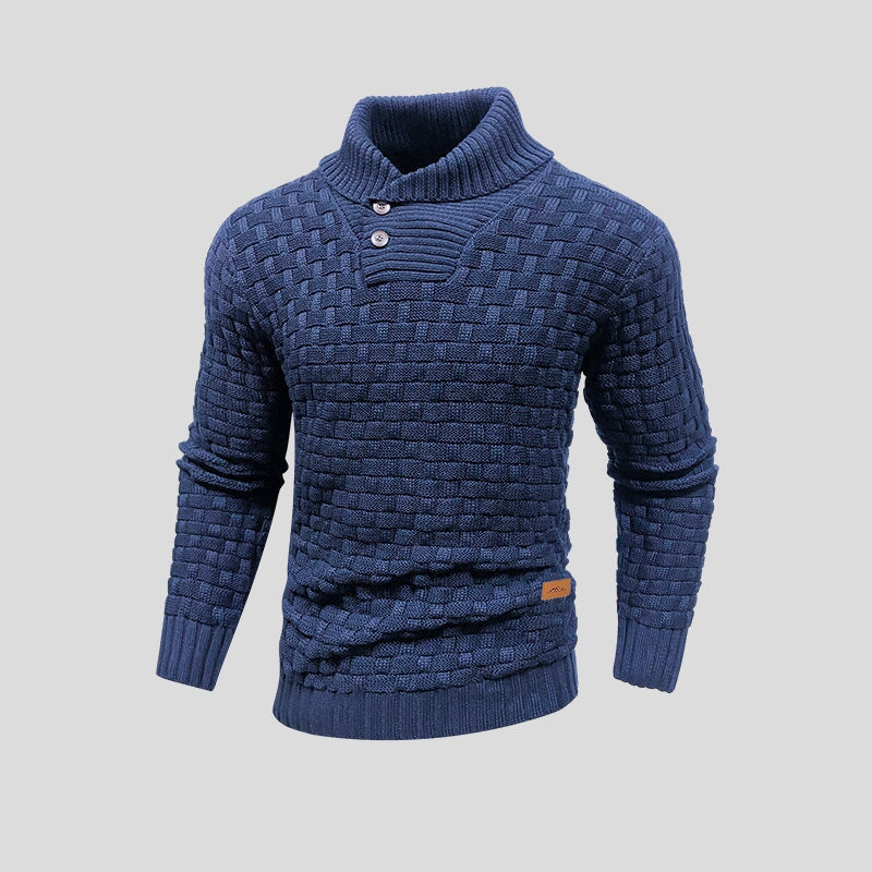 Trui Heren met Sjaalkraag – Blauw - beeld 2