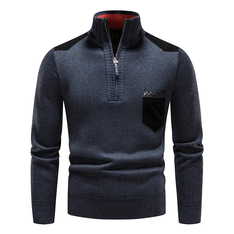 Trui Heren Half Zip – Blauw - beeld 4