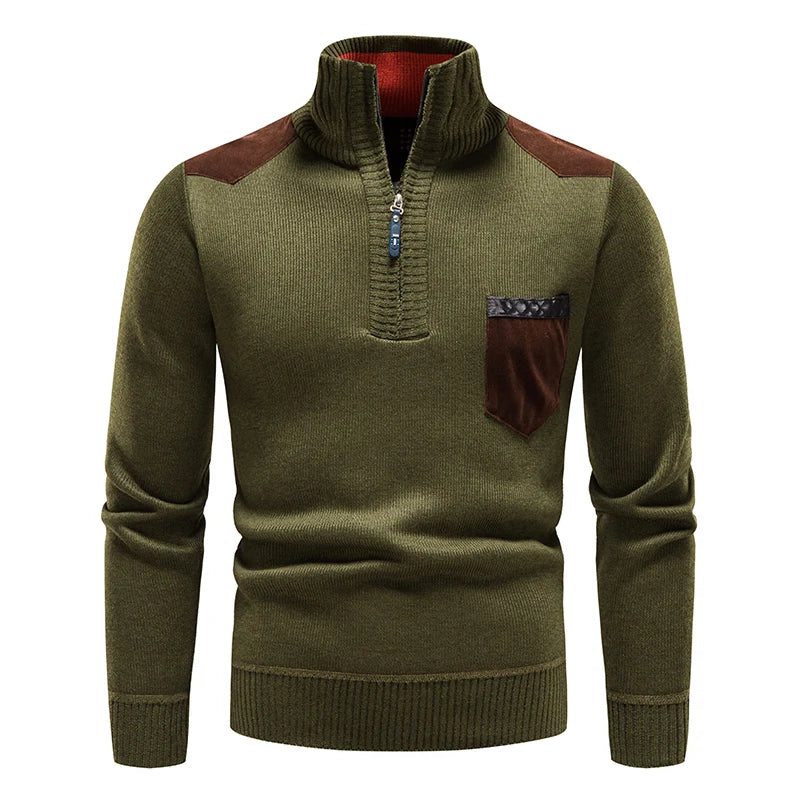 Trui Heren Half Zip – Legergroen - beeld 6
