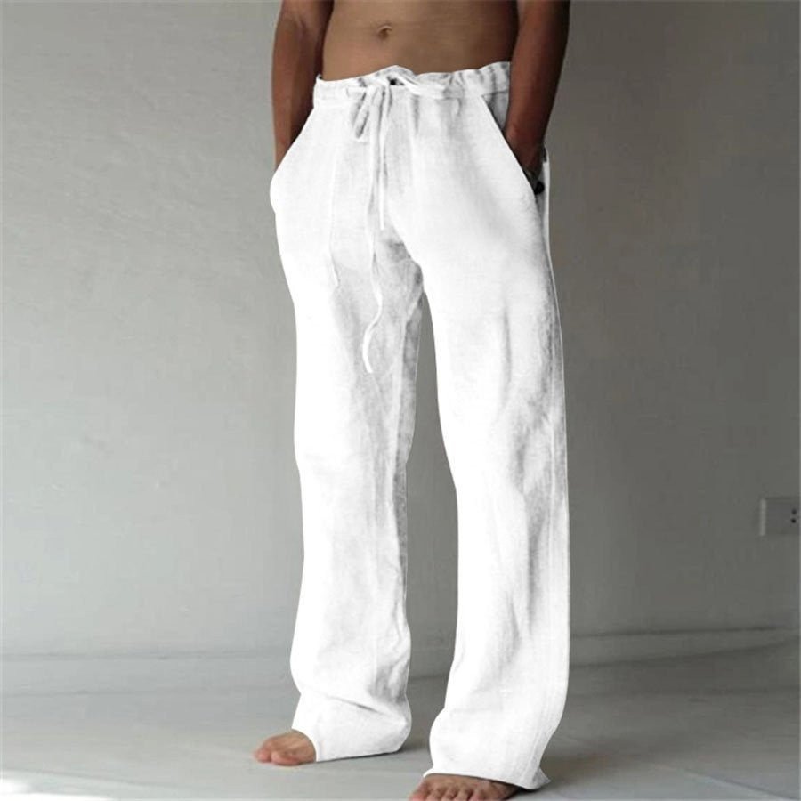 Levi | Zachte linnen vrijetijdsbroek voor heren met ultiem comfort en zomerse elegantie - De Mode OutletSEND L