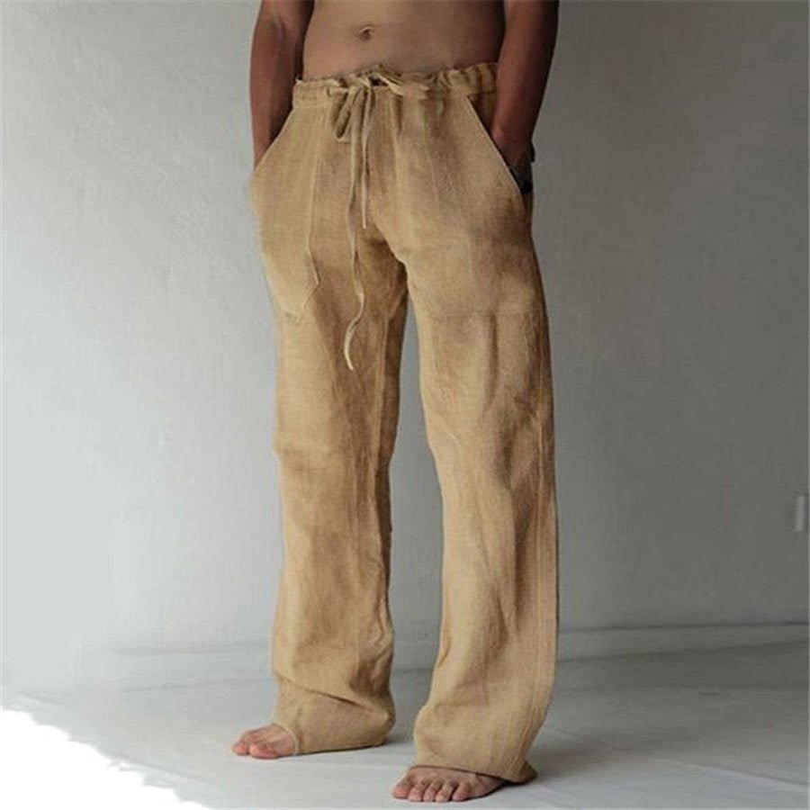 Levi | Zachte linnen vrijetijdsbroek voor heren met ultiem comfort en zomerse elegantie - De Mode OutletSEND L
