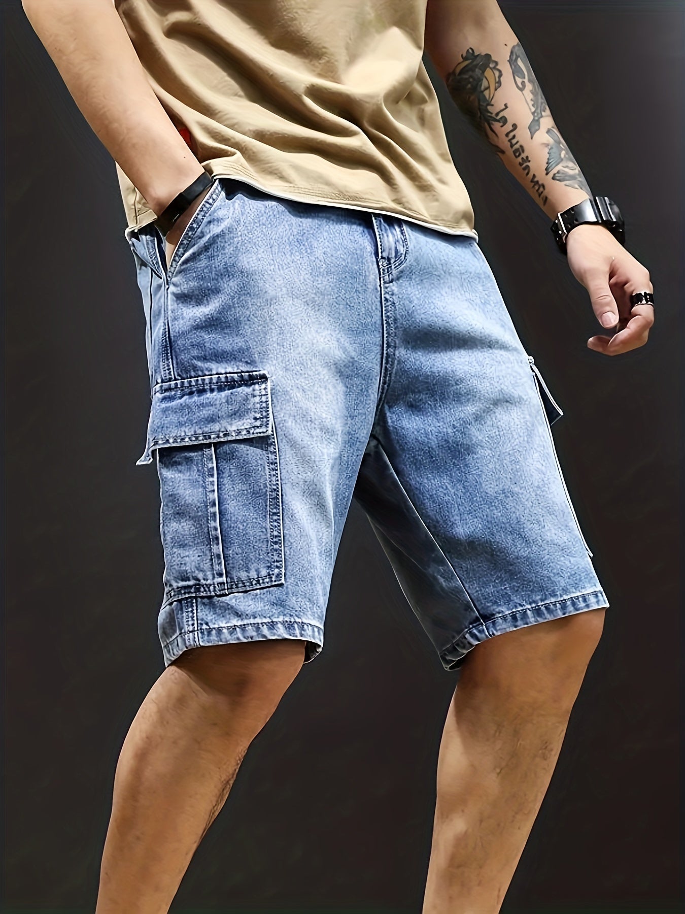 Liam | Cargo Denim Shorts voor Heren – Comfort, Stijl & Functionaliteit - De Mode OutletSKU_1714454172251_560