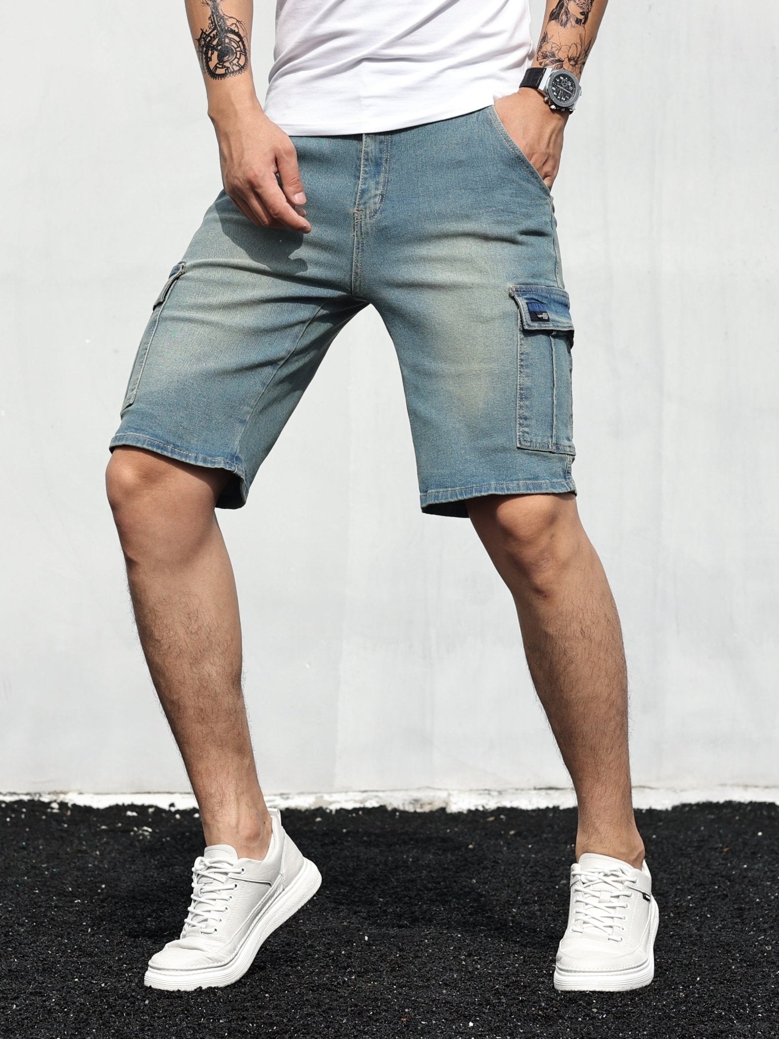 Liam | Cargo Denim Shorts voor Heren – Comfort, Stijl & Functionaliteit - De Mode OutletSKU_1714454172251_560