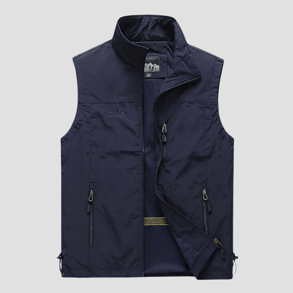 Lichtgewicht Ademend Hiking Vest – Outdoor Laag met Meerdere Zakken - De Mode OutletNAVY BLUE-SE82G92