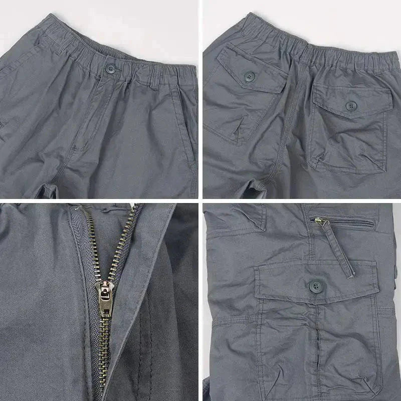 Lichtgewicht Cargo Shorts met Losse Pasvorm – Outdoor Short met Meerdere Zakken - De Mode OutletBLACK-AZ32E65