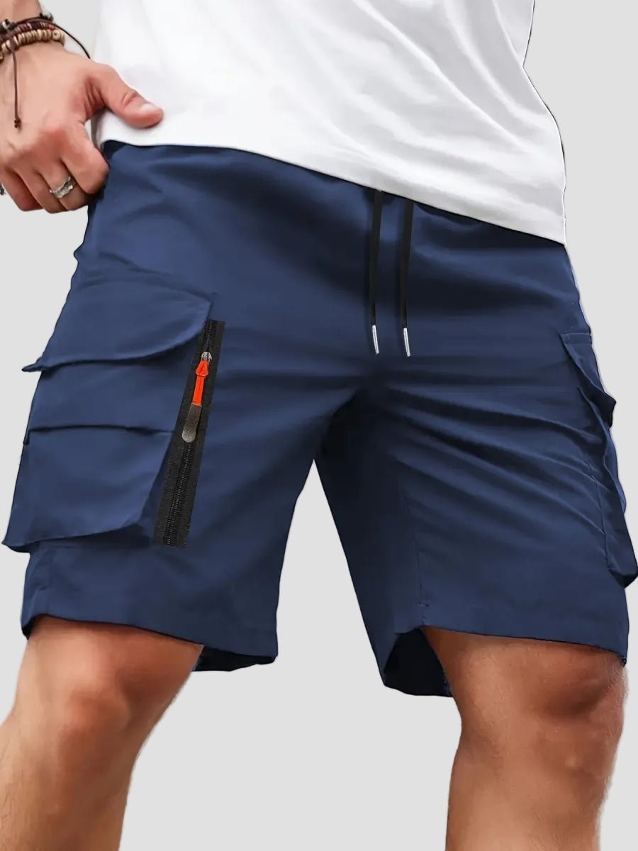 Lichtgewicht Cargo Shorts voor Heren met Ritszakken – Outdoor Wandelpasvorm - De Mode OutletBLACK-DP31D44
