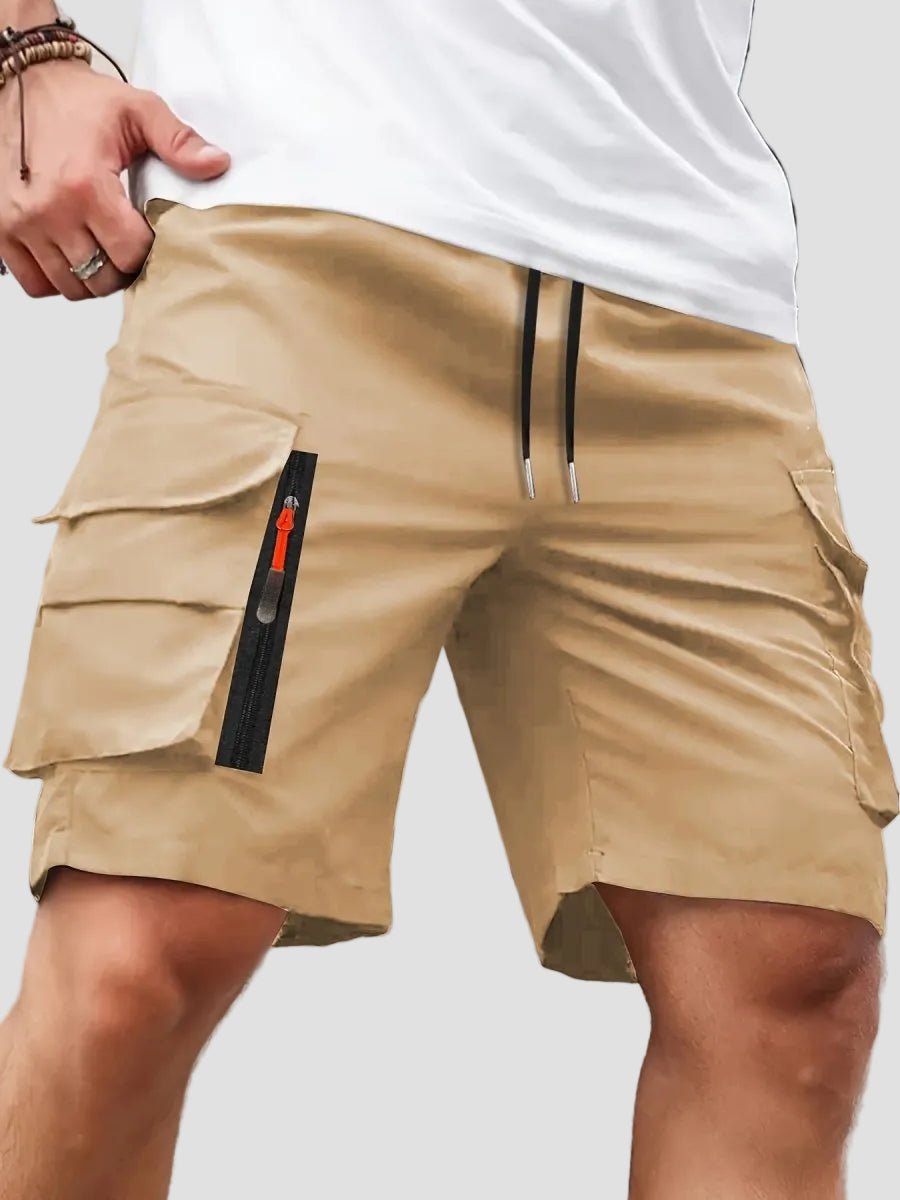 Lichtgewicht Cargo Shorts voor Heren met Ritszakken – Outdoor Wandelpasvorm - De Mode OutletBLACK-DP31D44