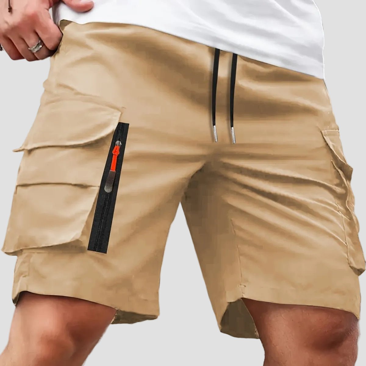 Lichtgewicht Cargo Shorts voor Heren met Ritszakken – Outdoor Wandelpasvorm - De Mode OutletKHAKI-EJ83U81
