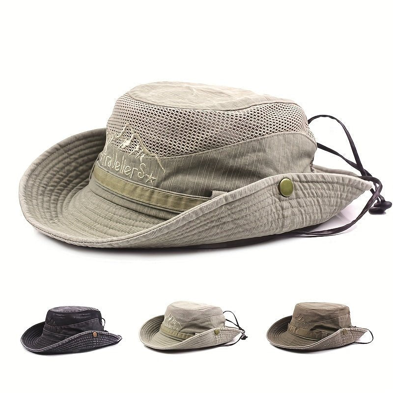 Lichtgewicht Panama - Stijl Hoed – Ademend Mesh Zonnehoed voor Buiten - De Mode OutletGREEN-FJ97S02