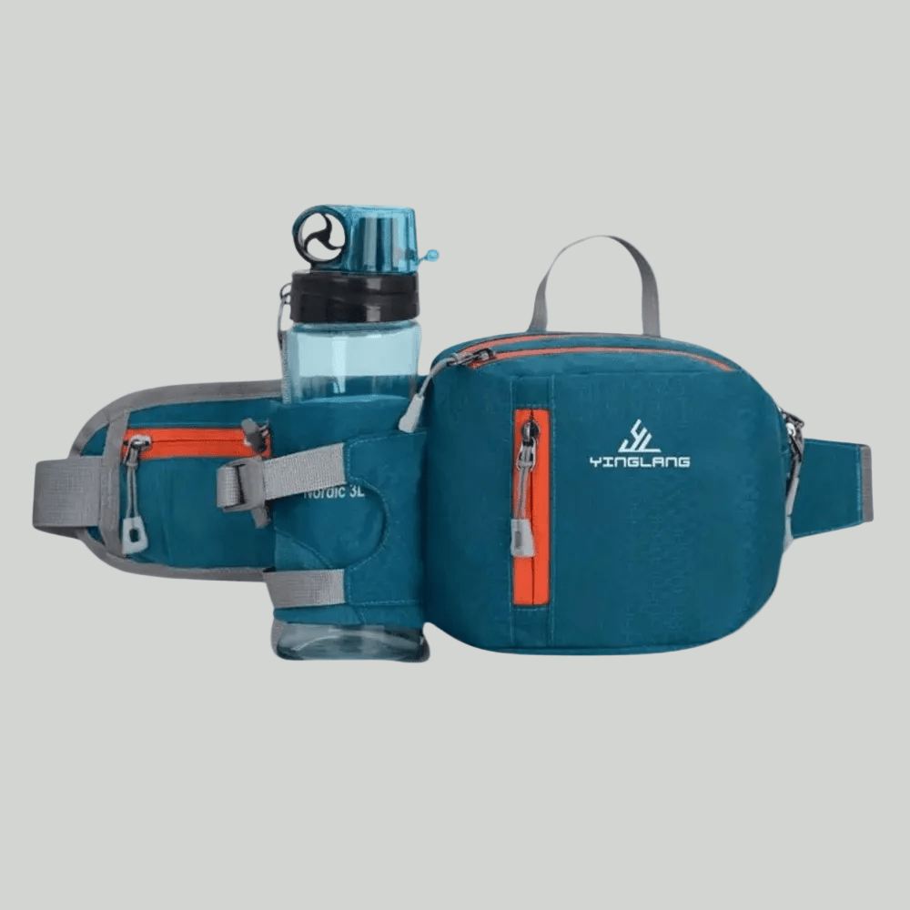 Lichtgewicht Waterbestendige Outdoor Heuptas – Met Fleshouder - De Mode OutletDARK BLUE-KR05D45