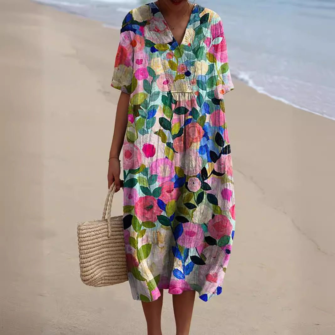 Lotte Dames Zomerjurk Met Bloemenprint - De Mode Outletsku_a0