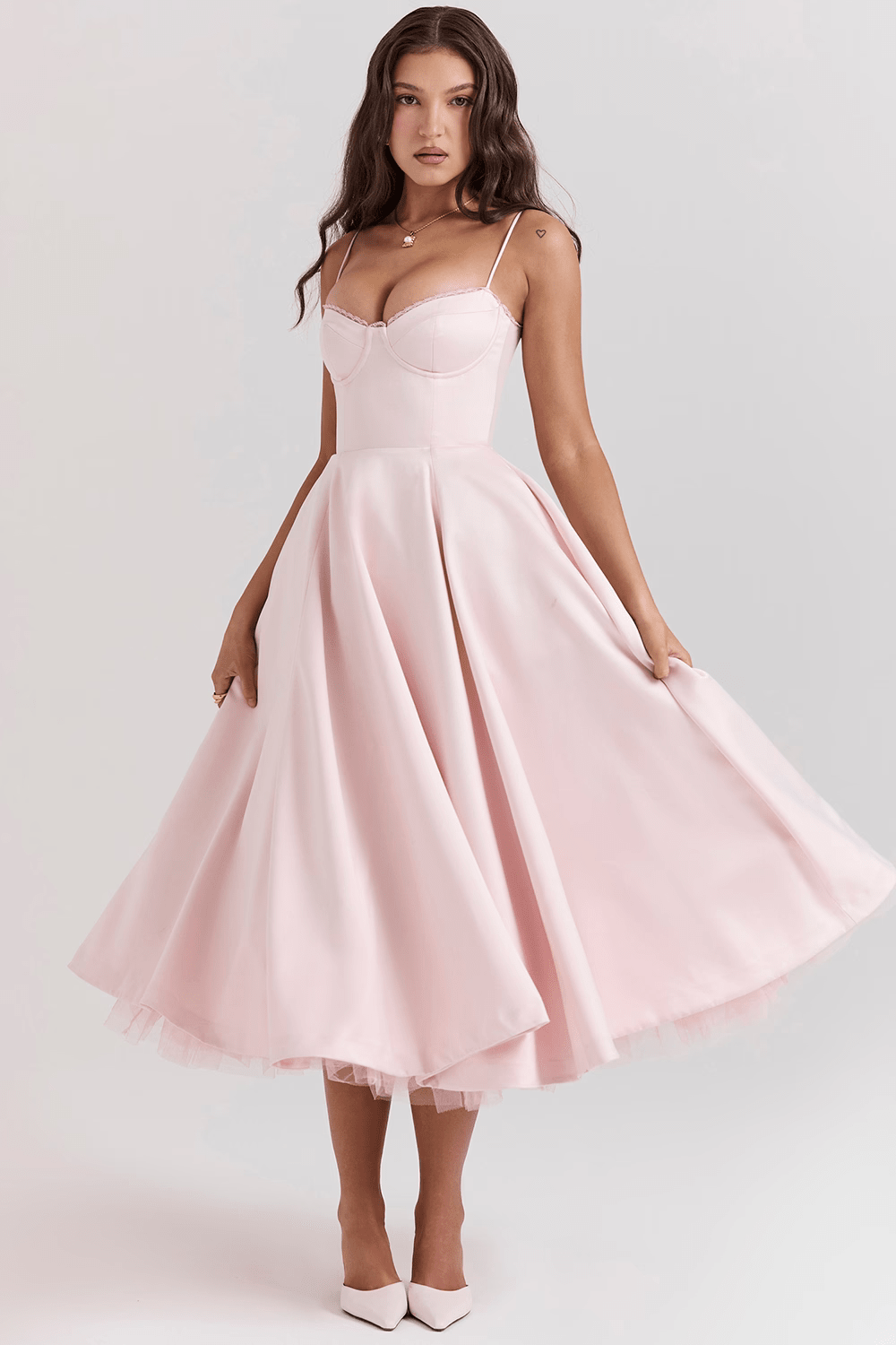 Mode Outlet | Elegante Midi Party Jurk – Flatterend & Feestelijk - De Mode OutletP2284 - Blue - S