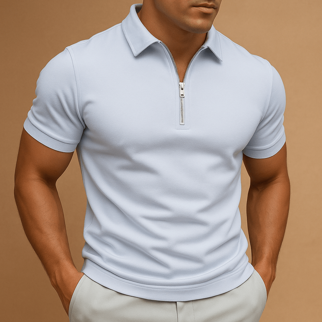 Moderne Herenpolo met Ritssluiting - De Mode OutletES548019