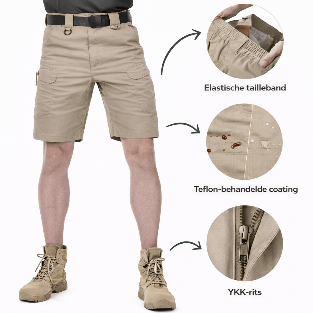 Outdoor Cargo Shorts voor Heren – Elastische Taille met 6 Zakken - De Mode Outlet27602091150724