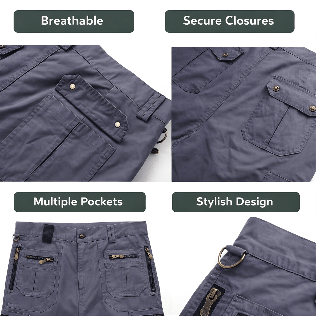 Outdoor Cargo Shorts voor Heren – Ritszakken voor Wandelen en Vissen - De Mode Outlet28167715532740