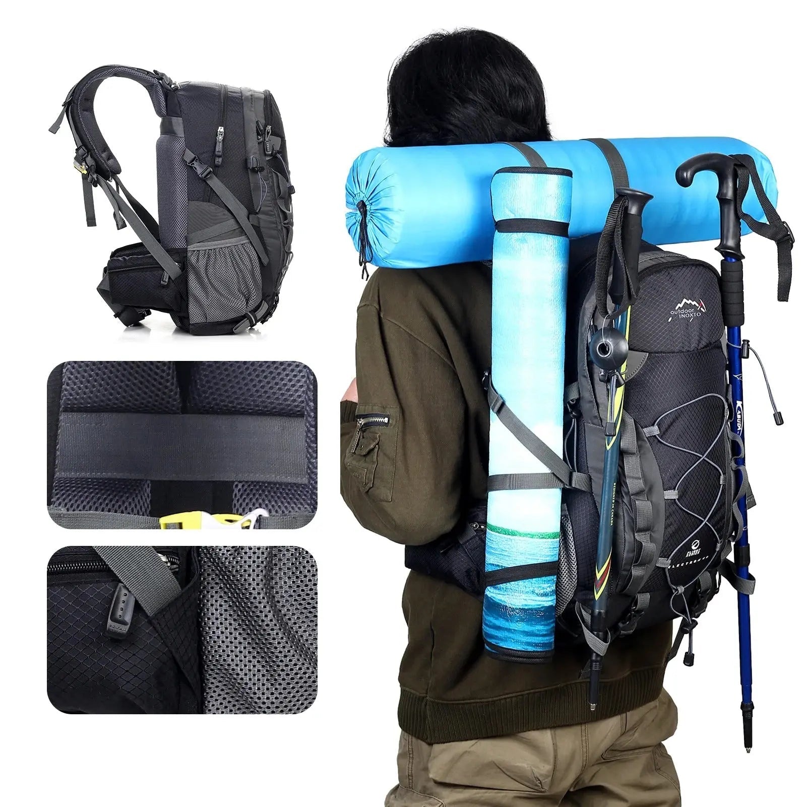 Outdoor Trekking Rugzak met Ophangsysteem - De Mode Outlet18300590436667