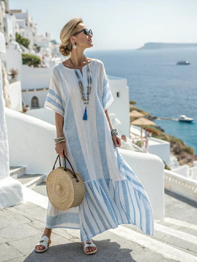 Dames Kaftan Jurk - Lange Strandjurk met Losvallende Pasvorm voor Zomer en Vakantie