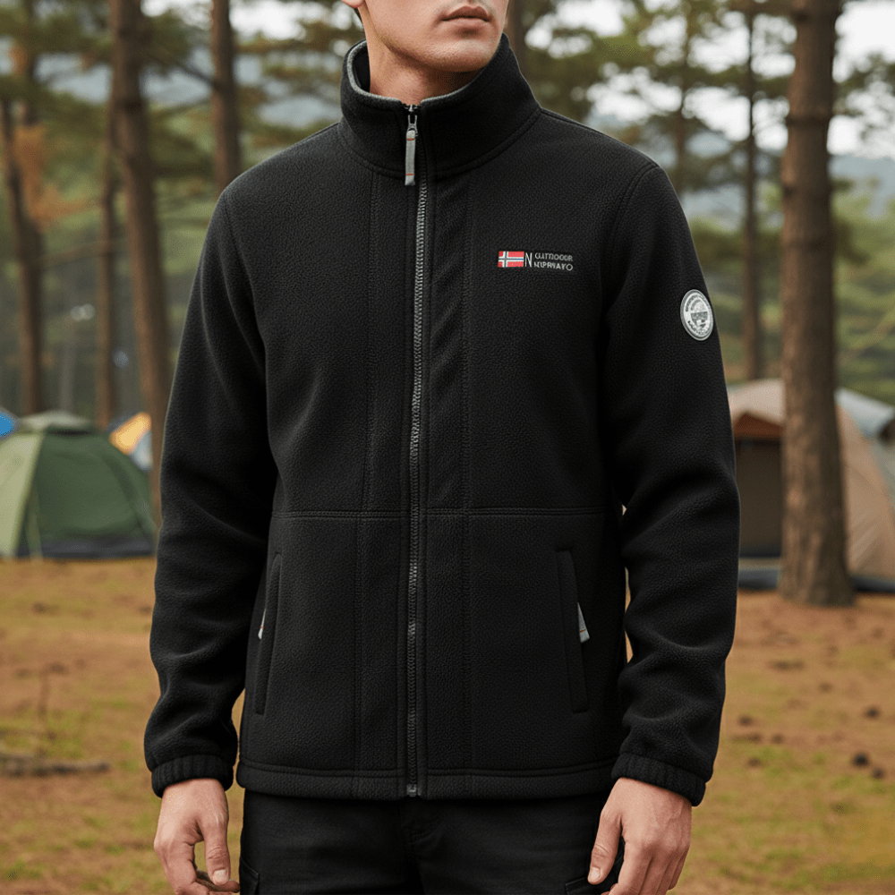 Thermisch Ademend Fleecejack – Lichtgewicht voor Outdoor Gebruik - De Mode OutletBLACK-ST14J84