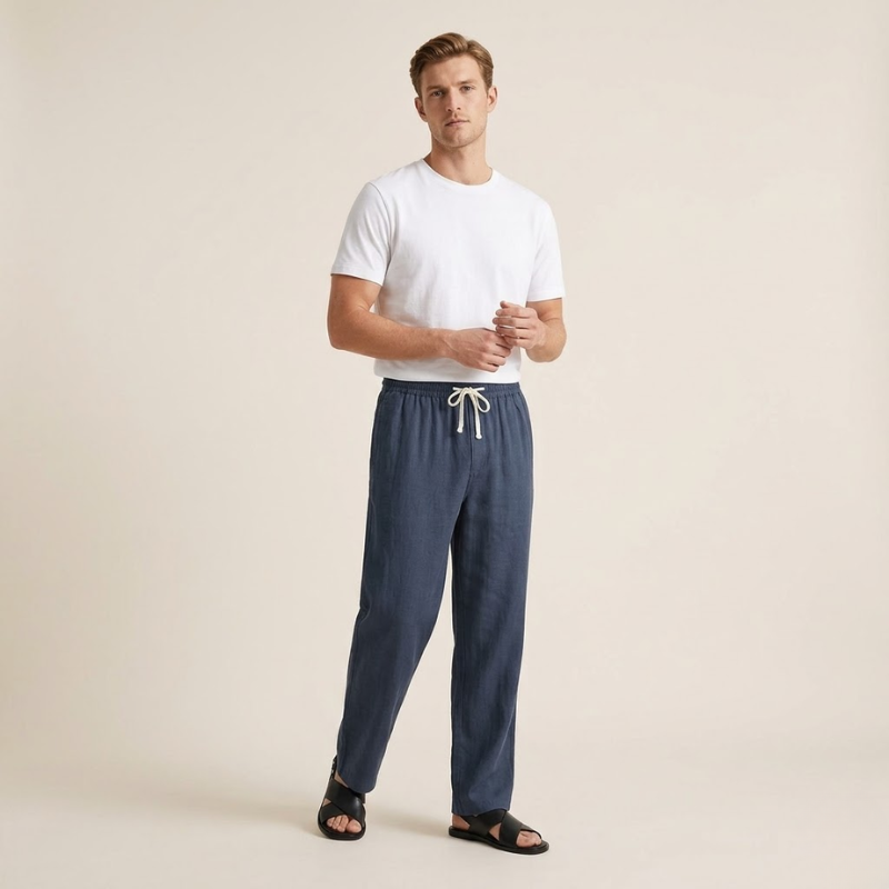 Heren linnen broek | Luchtige casual broek met ontspannen pasvorm