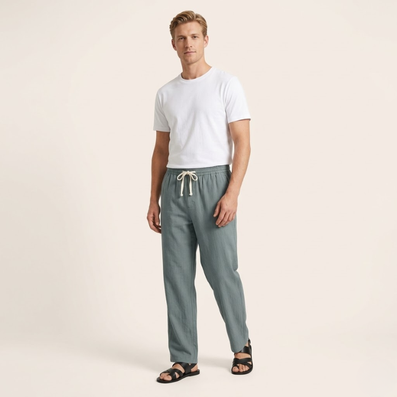 Heren linnen broek | Luchtige casual broek met ontspannen pasvorm